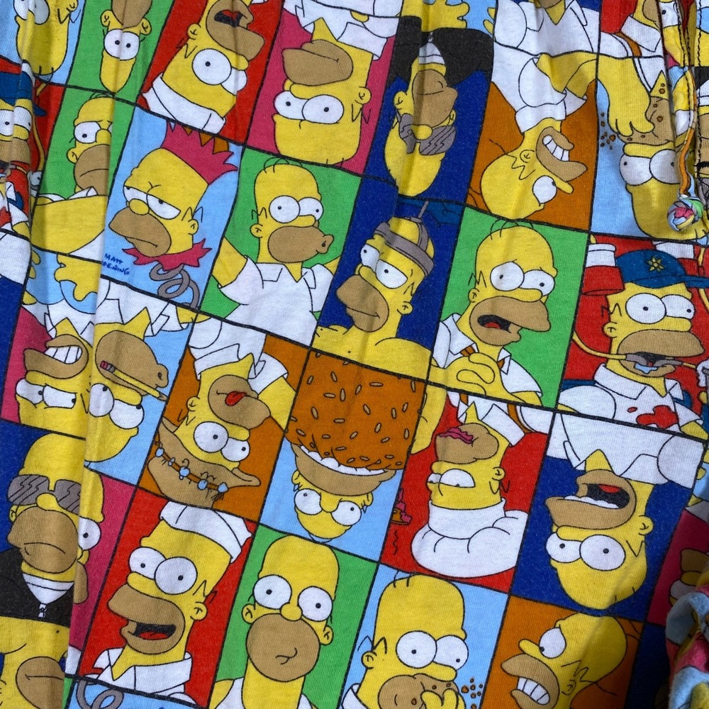 The Simpsons Homer Simpson Pajama Pants Mens XL 2007 Vintage AOP Cotton - Picture 4 of 9